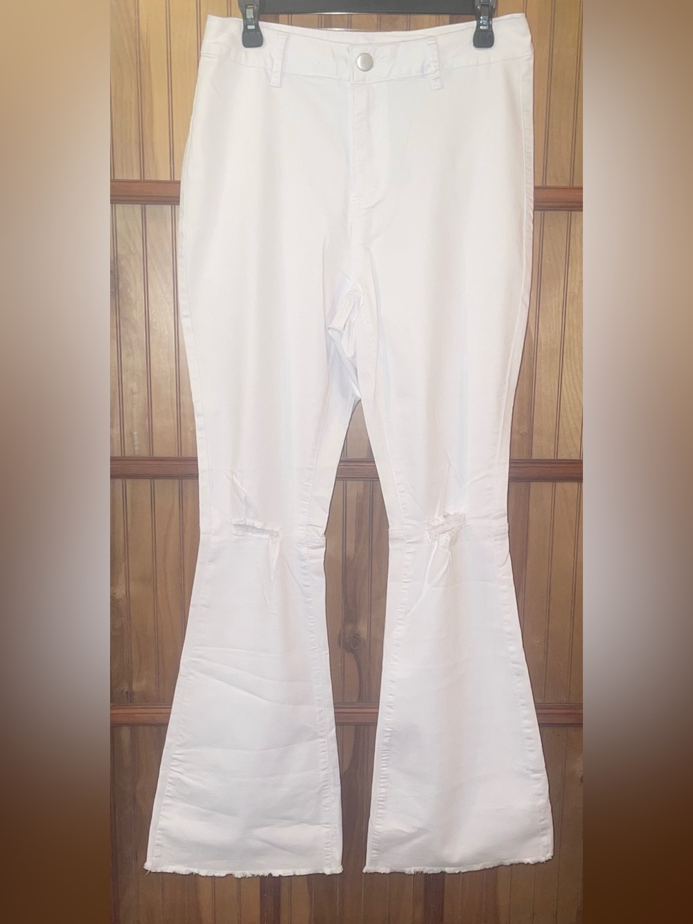 White Flared Jeans - High Rise Flare
